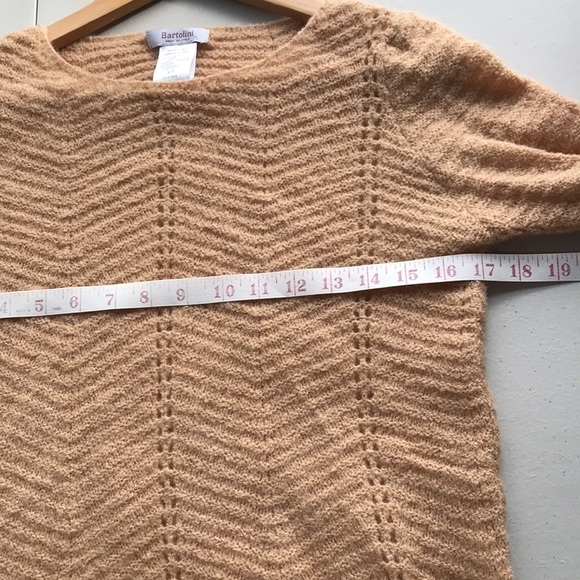 BARTOLINI tan mohair blend knit stretchy sweater S - Picture 6 of 7